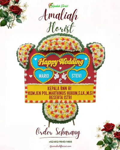 Karangan Papan Bunga Pernikahan di Surojoyo